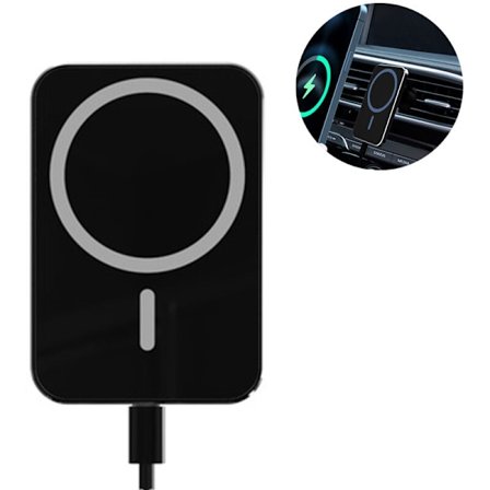 Kompatibel med MagSafe Bil Lader Telefonholder Lader for Magnetisk Trådløs Rask Qi Lading