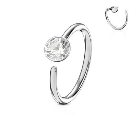 Piercingring i Titanium-IP 316L kirurgiskt stål med vit CZ