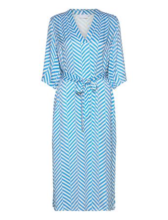 Dress In Heringb Print Blue Coster Copenhagen