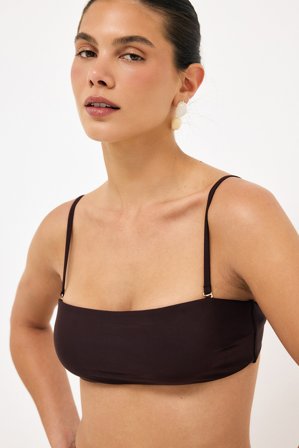 NA-KD Haut de bikini bandeau rembourré - Bikinis - Marron - M