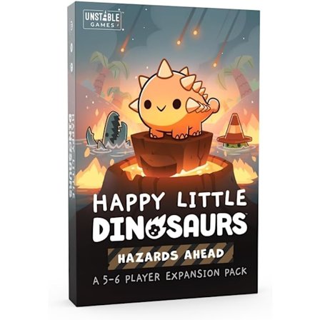 Happy Little Dinosaurs: Farliga Tider Framför Oss 5-6 Spelare Expansion | Kortspel | Ålder 8+ | 2-6 Spelare | 30-60 Minuters Speltid, Svart