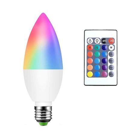 LED-pære med stearinlys-design, Smart RGB-lys, Fjernbetjening, Dæmpbar, E12/E14/E26/E27/B22 e26