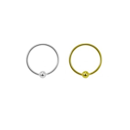 2X 925 Sterling Silver x guld näspiercing m.m. 22G=0.6mm/mm.Ø