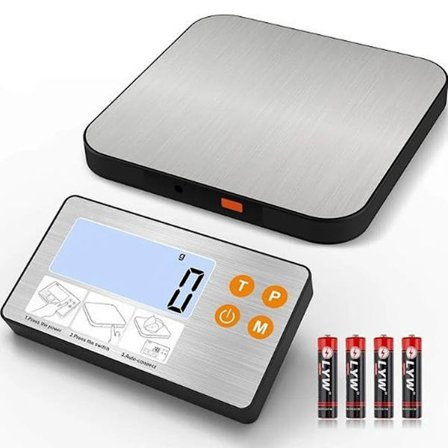 Opladelig aftagelig digital køkkenvægt 10kg 1g præcision med rustfri ståloverflade og multi-enhedsunderstøttelse