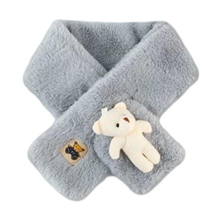 Goderat Søt Bjørn Plysj Smekke for Voksen - Tegneserie Bjørn Skjerf Vinter Varm Plysjskjerf med Liten Bjørnedekor