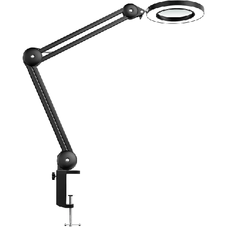 - Led-suurennuslamppu, raskaskäyttöinen työpöytälamppu, 125 mm 5 diopterin lasilinssi 3 värimoodilla himmennettävillä valoilla