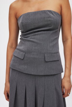 NA-KD Bandeau Corset Top - Korset-toppe - Grå - EU 34