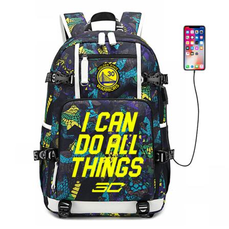 Nba Peripheral Series Star Logo Multifunktionell Usb Ryggsäck Yellow Curry
