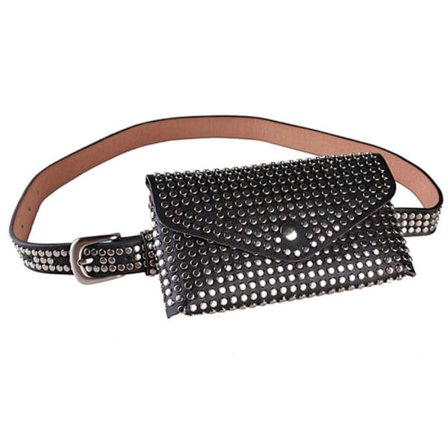 Naisten niitti vyölaukku vyötärölaukku puhelinkotelo punk-vyölaukku käsilaukku