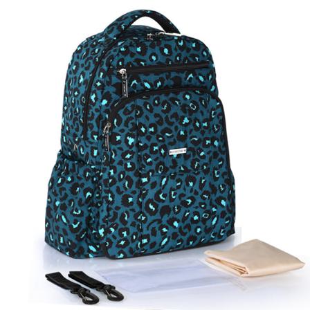 Vaippalaukut Mommy-laukku Monitoiminen suuren kapasiteetin reppu vedenpitävä Peacock Green