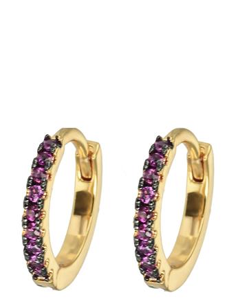 Emilia Small Hoops Ink Cerise Accessories Jewellery Earrings Hoops Lilla Bon Dep