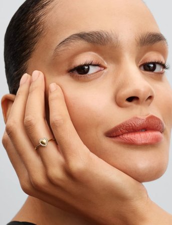 Pandora Engravable Heart 14K Gold-Plated Ring With Clear Cubic Zirconia - Gold - 58