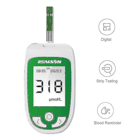 3 In 1 Multifunction Home Use Blood Glucose Meter ,25 Uric Acid Test Strips Aespa