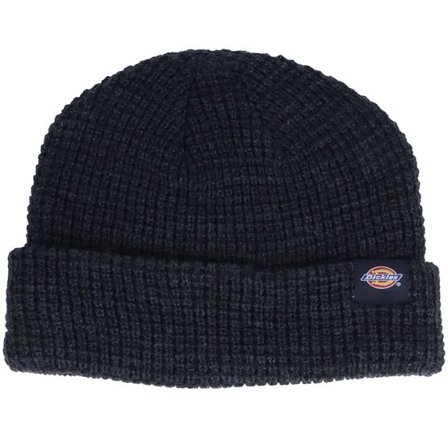 Dickies - Svart cuff Beanie - Woodworth Waffle Black Cuff @ Hatstore