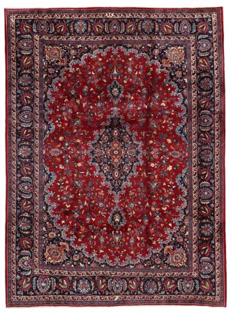 Mashad Rug 254X345 Dark Red/Black Large Wool, Persia