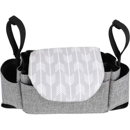 Baby Barnevognsveske med Koppholder Bleieoppbevaringsveske Buggy Organizer