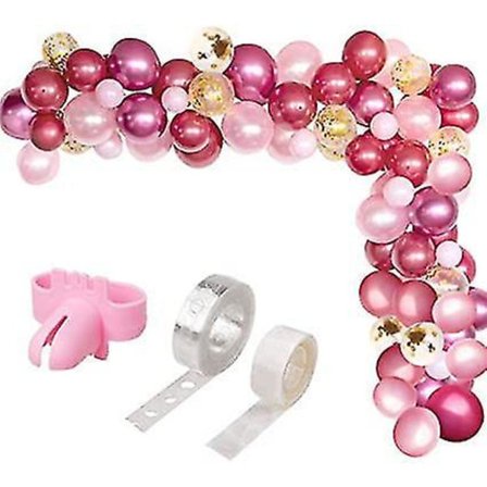 Ballongbue- og kranssett 16 fot stripeteip bindingsverktøy 100 lim