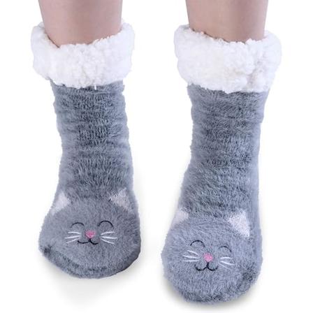 Dame Slippersokker med Gripelister for Katt-Elskere Julegaver