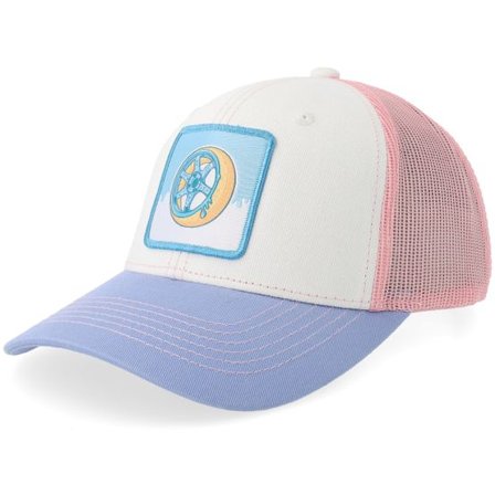 Gearshift - Vit trucker Keps - Blue Doughnut Rim White/Pink/Skye Blue Trucker @ Hatstore