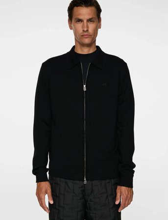 J. Lindeberg Kaleb Merino Zip Cardigan - Black - L