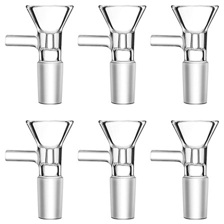 6 st Glas trattar 14mm Han Glas trattar Adapter Handgjorda Klar Rätt Hållare Klar Glas f