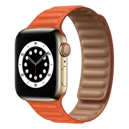 Läderarmband Apple Watch 42mm/44mm/45mm/46mm/49mm - Orange