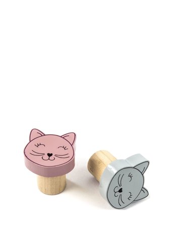 Smallstuff Hook, Wooden, 2 Pack Cat - Multi/patterned - 4X 4X 4