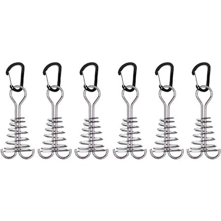 6-delt blekksprut vindtau fiksespænde (svart), dekkanker spiker