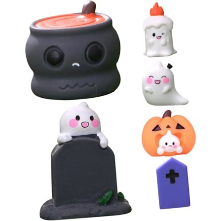1 Sett Halloween Halloween Pynt Lite Hus Dekor Miniatyr Trebro