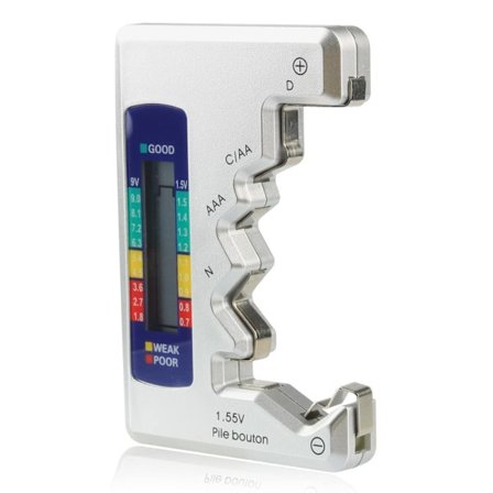 Universal batteritester med LCD-skærm, multifunktionel digital batterikapacitetsniveaudetektor