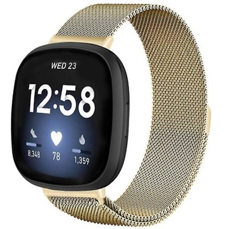 För Fitbit Versa 4 / Versa 3 20 mm Milanese Magnetic Metal Split Watch