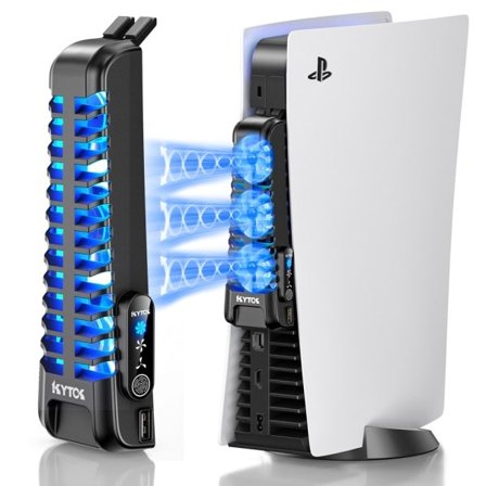 PS5 konsoll kjøling vifter oppgradert PS5 stille kjøler vifte med LED lys USB 2.0 huber for Sony Playstation