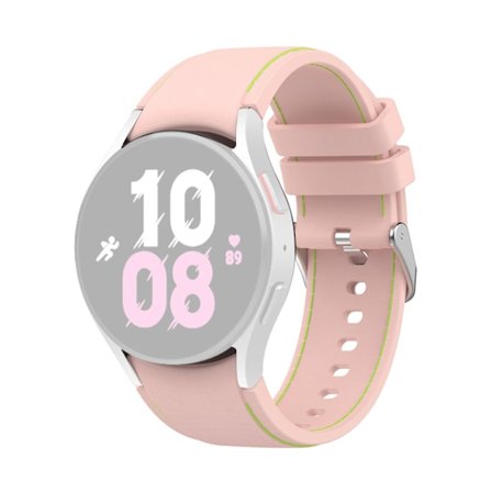 Samsung Galaxy Watch 5 / 4 / 3 / 3 klockarmband i silikon med silverspänne - Ljusrosa / Grön Storlek: S