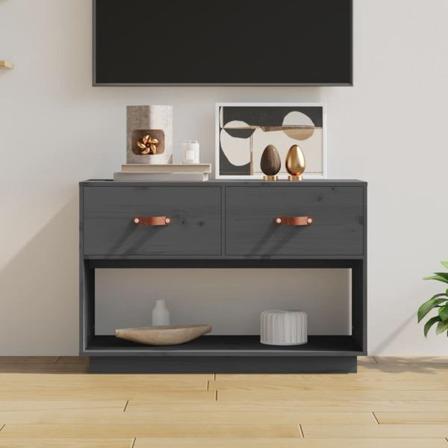 Vidaxl Tv-bänk Grå 90x40x60 Cm Massiv Furu Grå