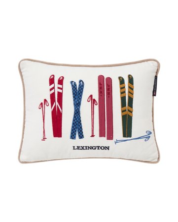 Lexington Skis and Poles organic cotton velvet pillow 40x30