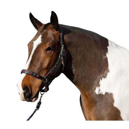 Gallop Diamond Läder Vadderat Hästgrimma Full Burgundy/Gr