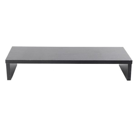 Ergonomisk bildskärmshöjare i svart valnöt med extra förvaringsutrymme för stationär dator och bärbar dator