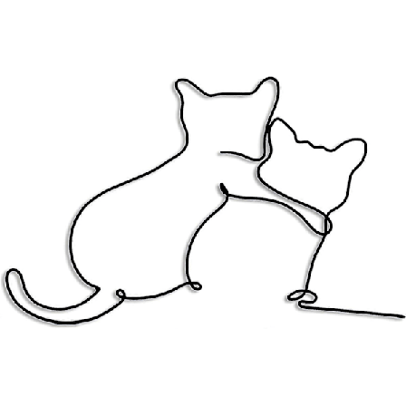 Metall Katt Väggdekor | Katt Väggkonst | Metall Väggkonst | Minimalistisk Rum & Vardagsrum Väggdekor (Kram)