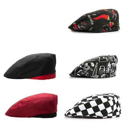 Kokin hattu, 5 kpl hengittävää kokin hattua, jossa verkko, ammattimainen kokinhattu