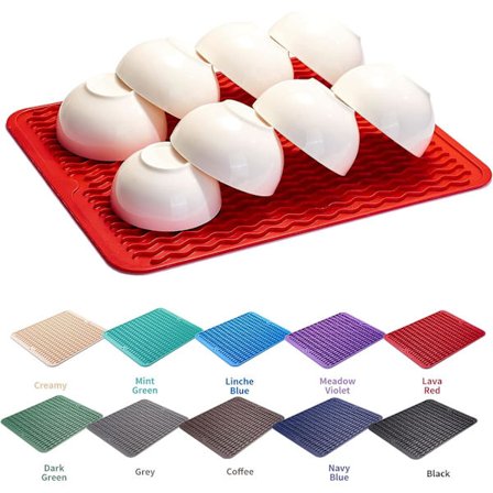 Silikon Dish Drying Mat för Köksbänken, Stor (12 tum x 1