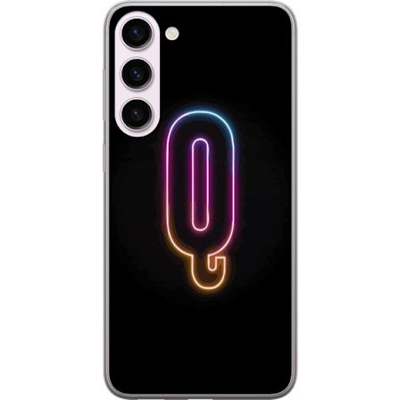 Kompatibel Mobilcover til Samsung Samsung Galaxy S23+ Minimalistisk neonbogstav Q i lyse farver mod mørk baggrund