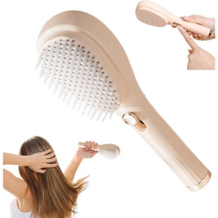 Anti-filtrings hårbørste - Teleskopisk selvrensende børste - Hovedbundsmassage - Hårbørster til kvinder