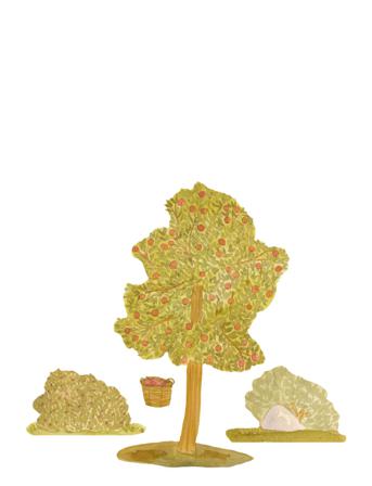 Berry Tree With Bushes Home Kids Decor Wall Stickers Nature Grønn That's Mine