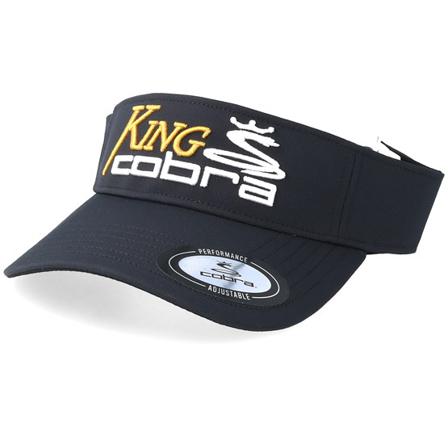 Cobra Visor Lippis Musta @ Hatstore | Lippis King Cobra Black/White/Gold Visor Cobra