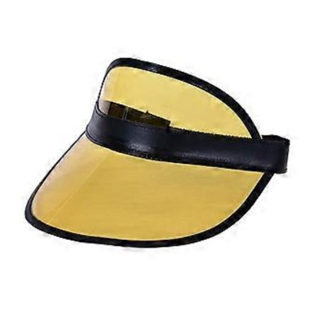 Unisex Färgstark Solhatt för Vuxna Enkel Utomhussport Visir Keps för Kvinna Tonåringar Casual Transparent Solskyddshatt (14 gul elastisk ba)