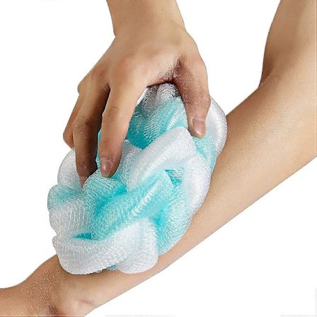 Ryggskrubber i netting, lang, elastisk ryggsvamp, 4 stk. per pakke (4 forskjellige farger)