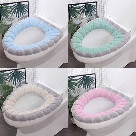 4 stk. bløde badeværelsestoiletter, tykkere toiletsædebetræk - varmere stræk