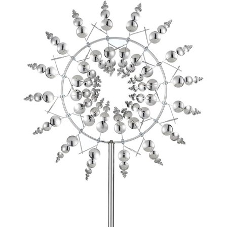 Magiske 3D vindmøller til udendørs brug, 360° metalvindmøller til haven, 32 cm vinddrevne vindspinnere, skulpturer og spinnere til have, 