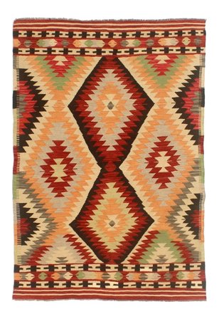 Tessuto A Mano Kilim Afghan Old Style Tappeto 145X206 Di Lana Piccolo