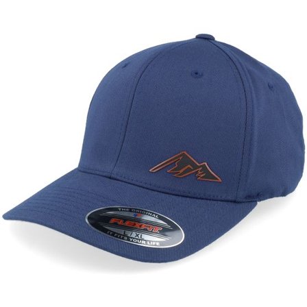 Wild Spirit - Blå flexfit Keps - Small Mountain Icon Patch Navy Flexfit @ Hatstore